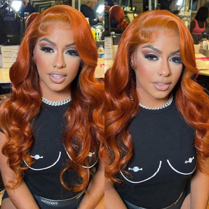 ginger body wave wigs