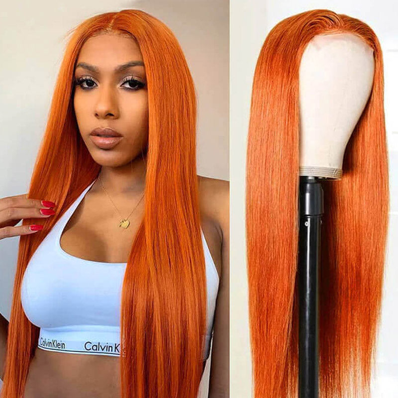 13x4 lace front wigs ginger color straight hair