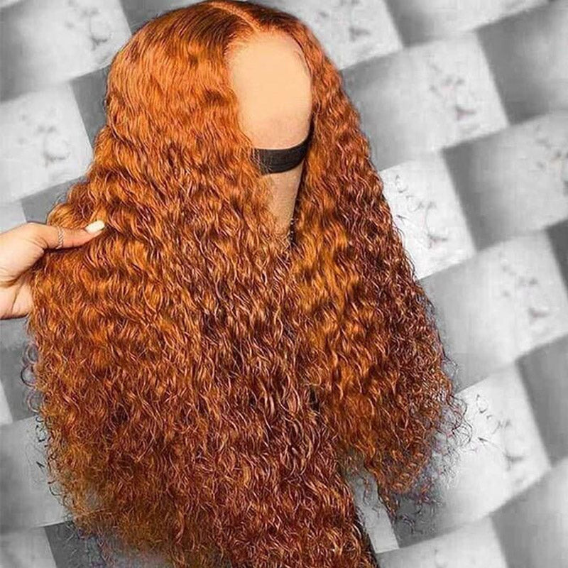 YMY Hair Ginger Hair Color Wig Jerry Curly Human Hair 13x4 Lace Wigs YMY HAIR