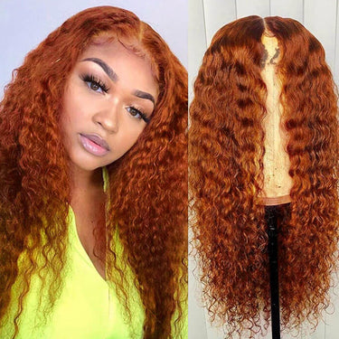 Ginger Orange 13x4 Lace Front Deep Wave Wig