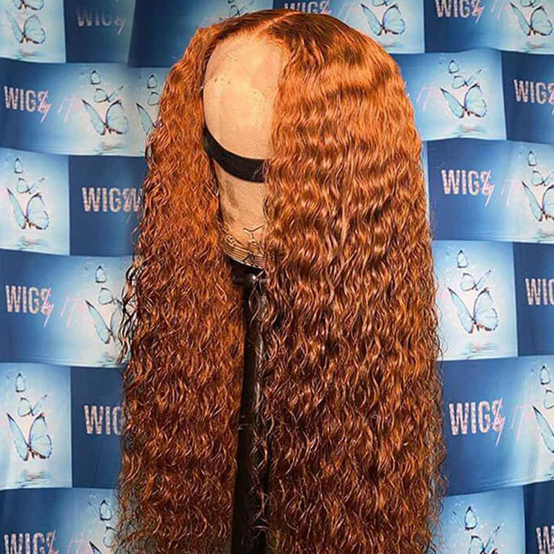 ginger color deep wave lace frontal wigs