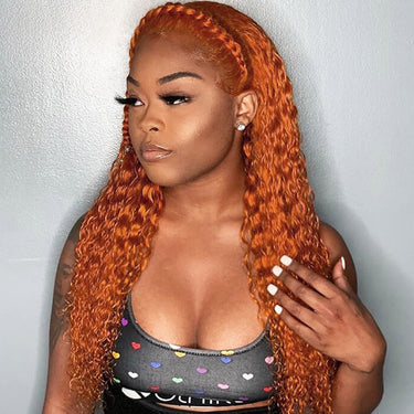 Ginger Orange 13x4 Lace Front Deep Wave Wig