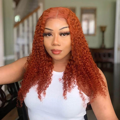 ginger color curly lace wigs