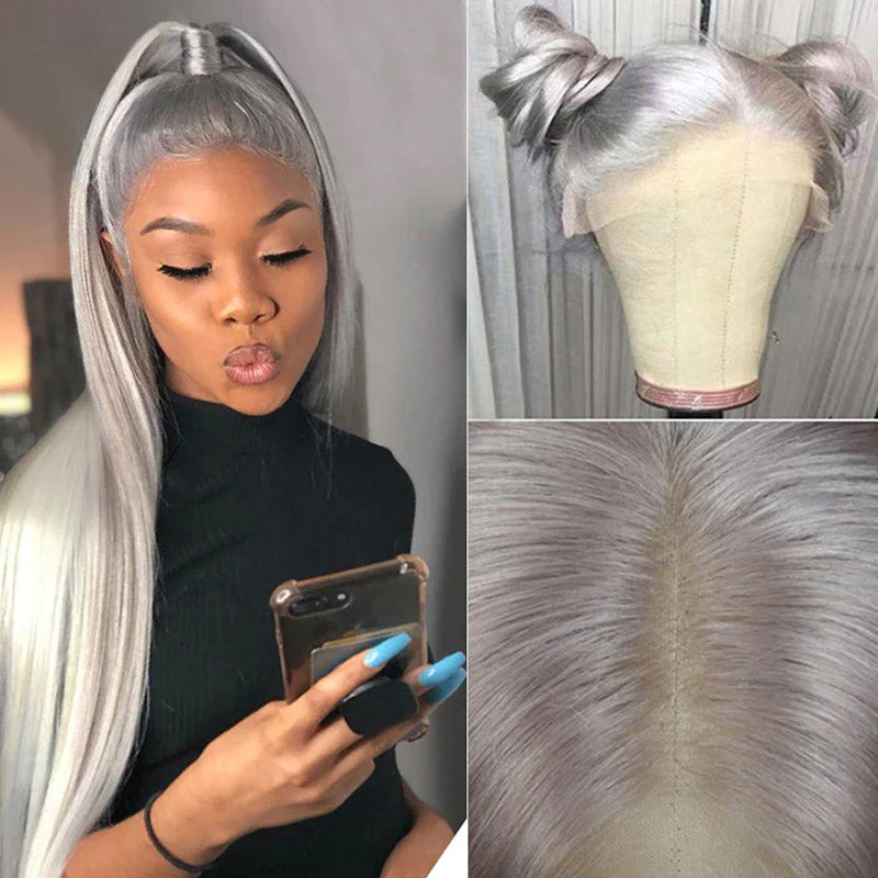 grey color lace wigs