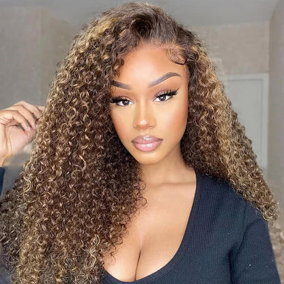 13x4 jerry curly highligh lace front wig