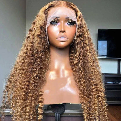 13x4 jerry curly highligh lace front wigs