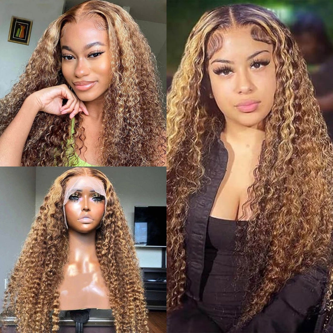 13x4 jerry curly highligh lace wigs