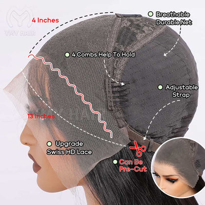 highlight body wave lace wig with bang