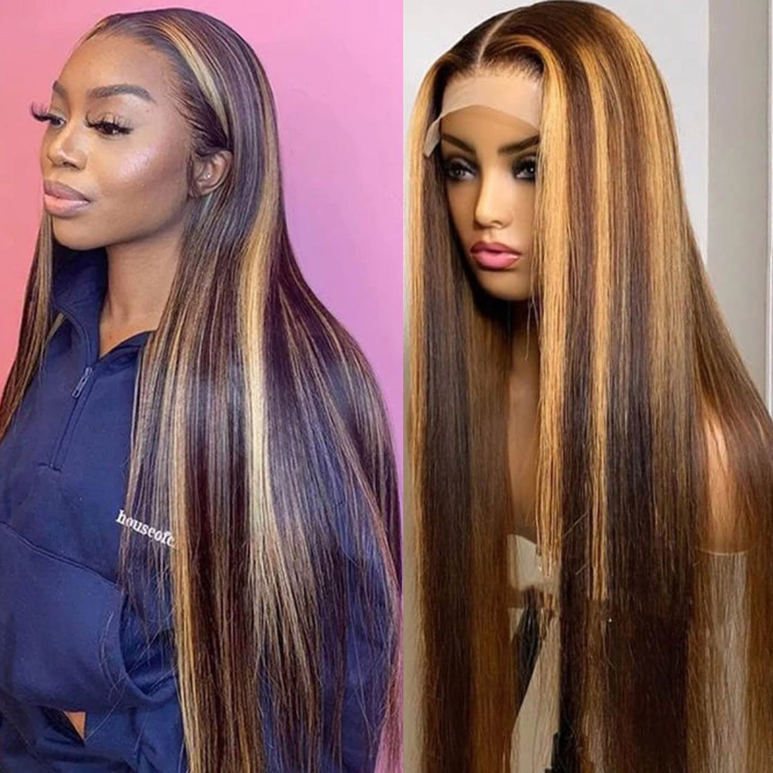13x4 lace front wig colored straight hair