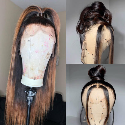 [Invisible Strap Adjustable] Highlight Colored Wig Invisi-Strap Snug Fit 360 HD Lace Frontal Wig Bleached Knots 5x8/13x4 Glueless Wig