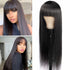 glueless straight wig with bangs
