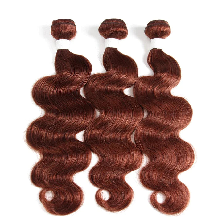 3-Bundles-Human-Hair-body-Wave-Brown-Copper-Red-Color