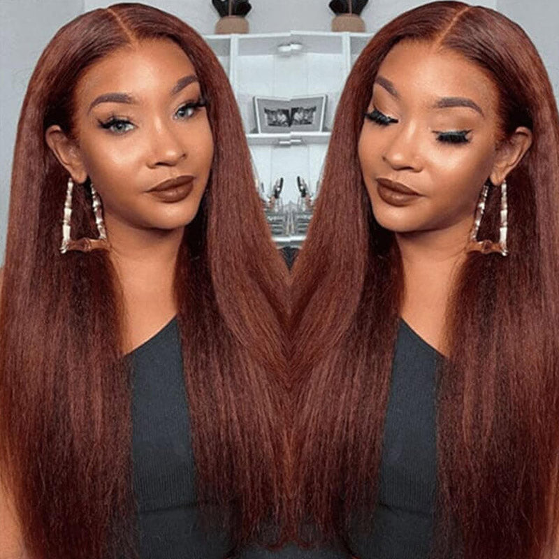 kinky straight 5x5 lace wig