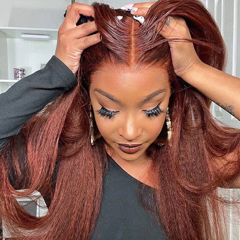 kinky straight 5x5 lace closure wigs