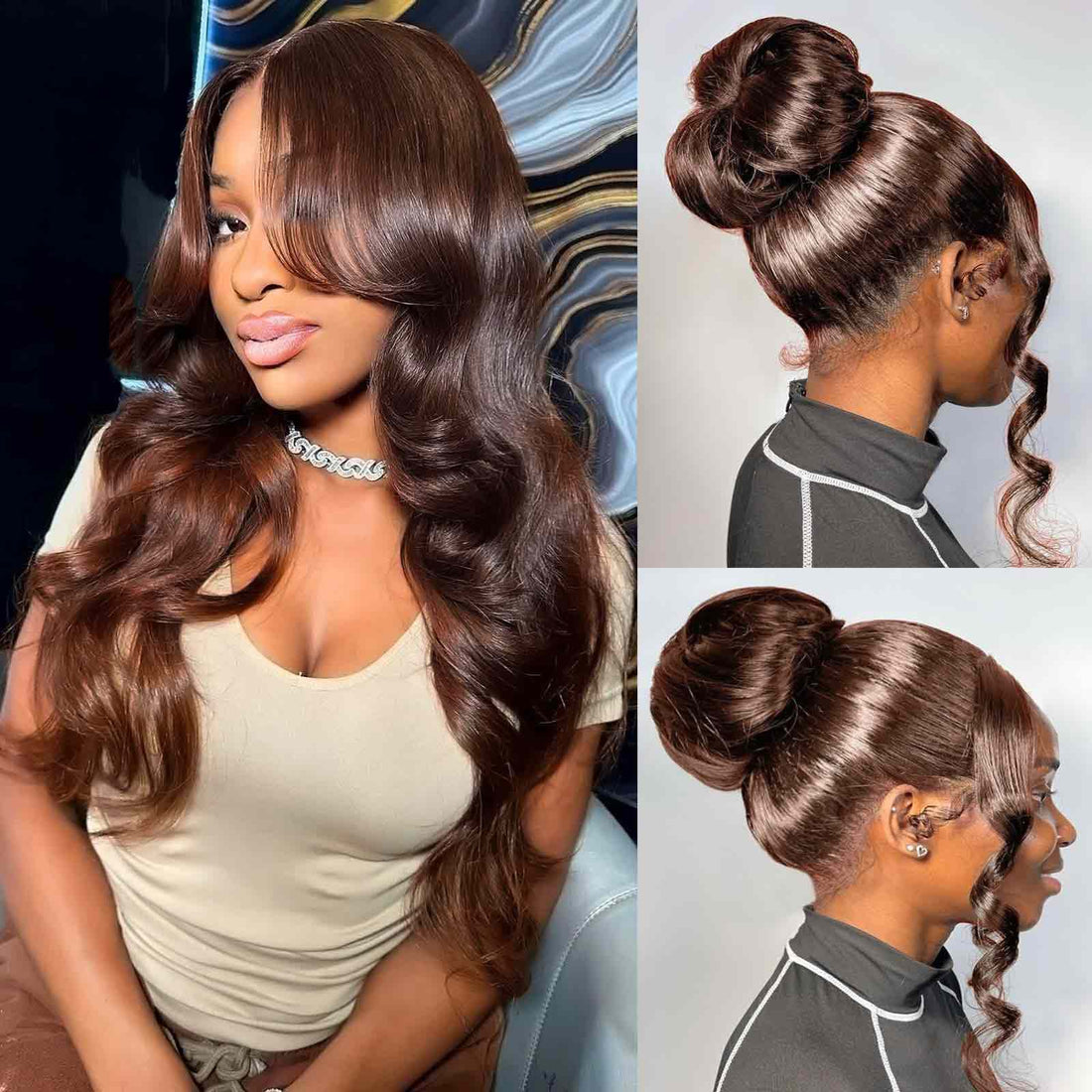 Ombre Copper Brown Colored Wig Invisi-Strap Snug Fit 360 Glueless HD Lace Frontal Wig Bleached Knots Pre Plucked Free Part Wig
