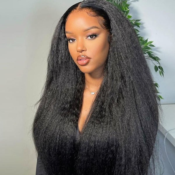 kinky straight hair 360 lace frontal wigs