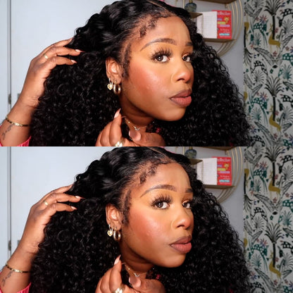 Water Wave Full Lace Wigs with 4C Edge Invisible HD Lace Wig 100% Human Hair Pre Plucked 230% Density