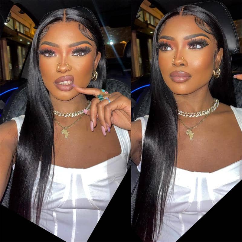 straight 4x4 lace closure wigs