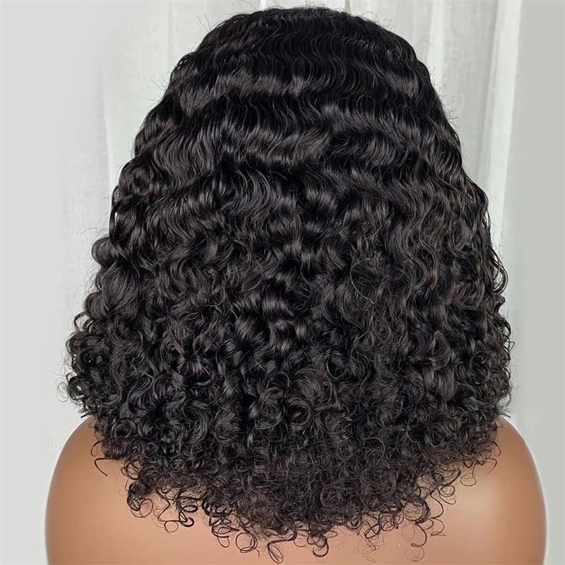 4x4LaceBlackBobWigKinkyCurlyBob