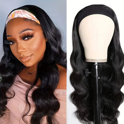 Headband Wig Body Wave Natural Color No Lace Wear Go Wigs