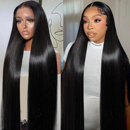 Bleached Knots 5x5/13x4/13x6 Full Lace Frontal Wigs Silky Straight Glueless HD Lace Wigs 3D Dome Cap Wigs