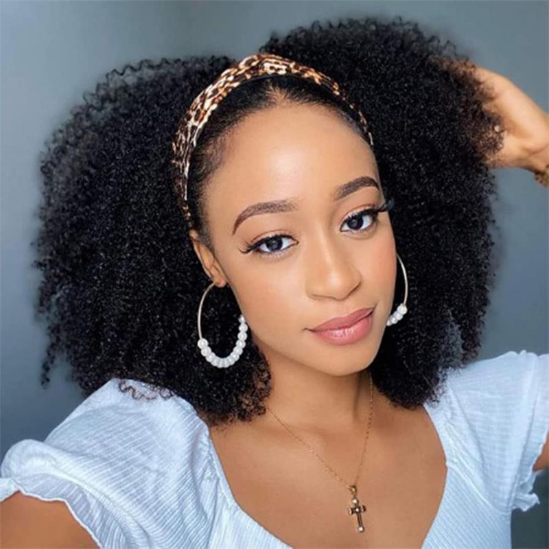 kinky curly headband wig