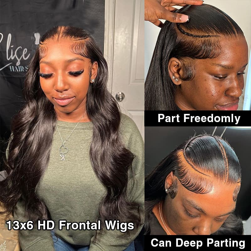 Pre Braided Wig Straight Glueless 13x6 HD Lace Front Wigs Human Hair Bleached Knots