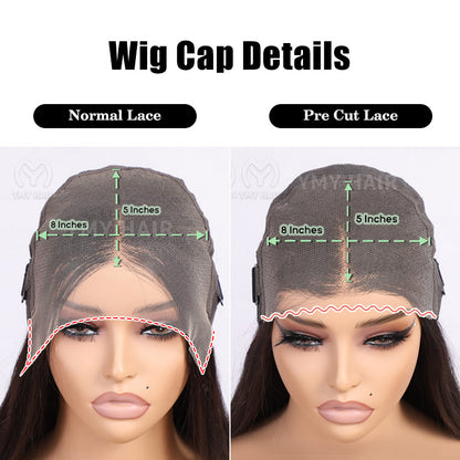 8x5 deep wave gluelss lace closure wig