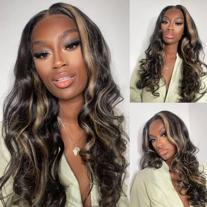 body wave 8x5 highlight lace closure glueless wig