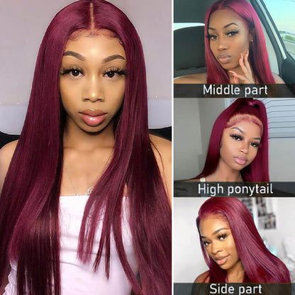 lace front wig 99j straight hair