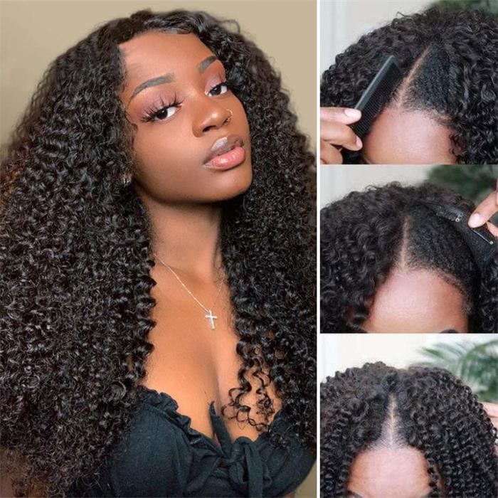 Afro-Kinky-Curly-V-Part-Wig