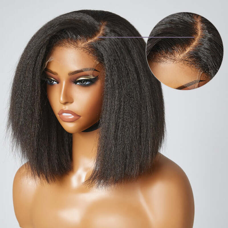 Bob Lace Wigs with 4C Kinky Edges