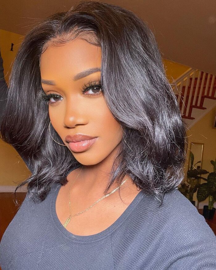 Body Wave Bob-Wigs with Curtain Bangs