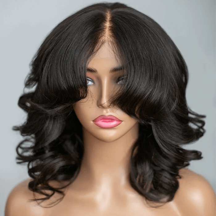 Body Wave Bob-Wigs with Curtain Bangs