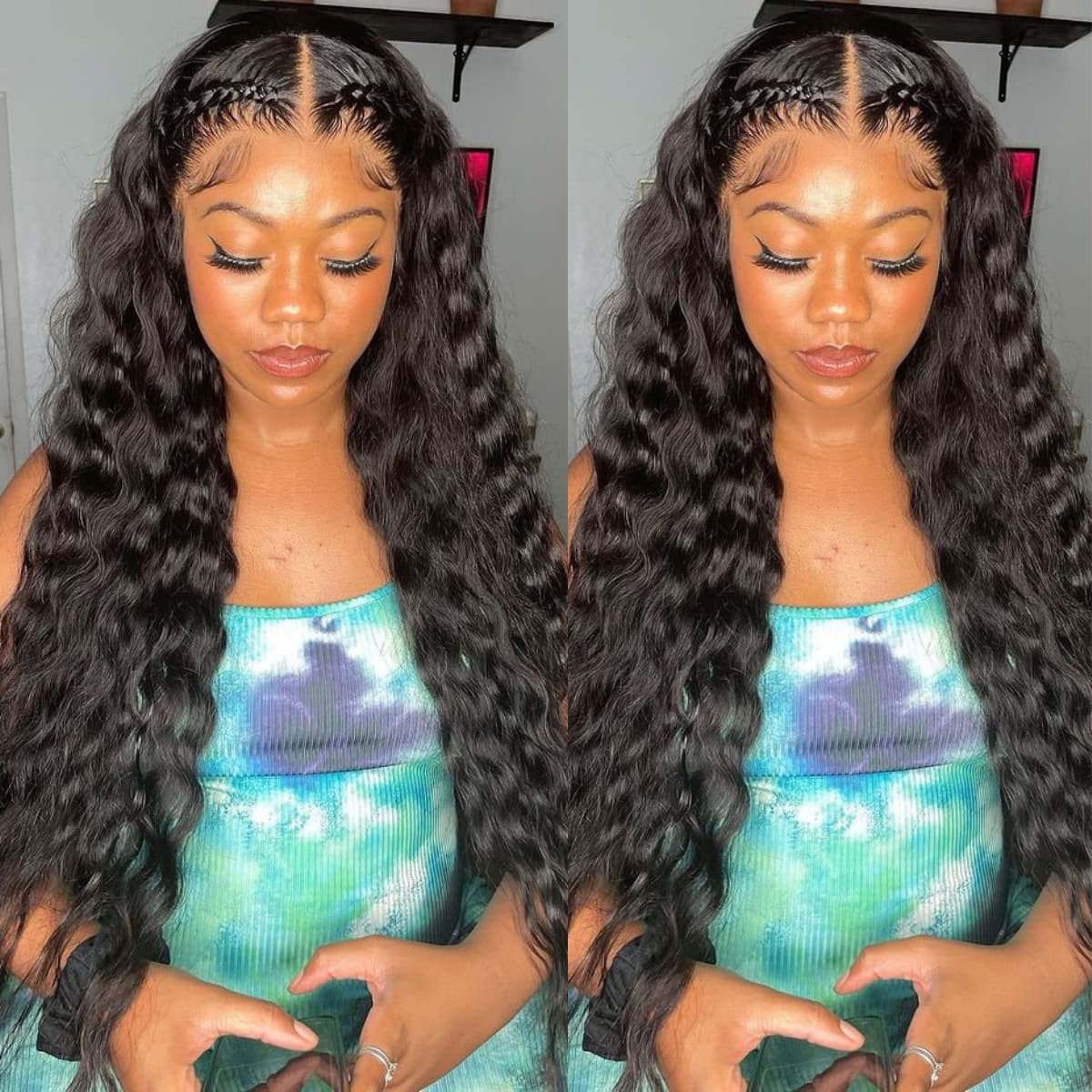 Pre Styled Pre Braided Wig Glueless 13x4 HD Lace Front Human Hair Wig Pre Plucked Natural Hairline