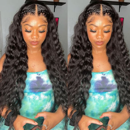 Pre Styled Pre Braided Wig Glueless 13x4 HD Lace Front Human Hair Wig Pre Plucked Natural Hairline