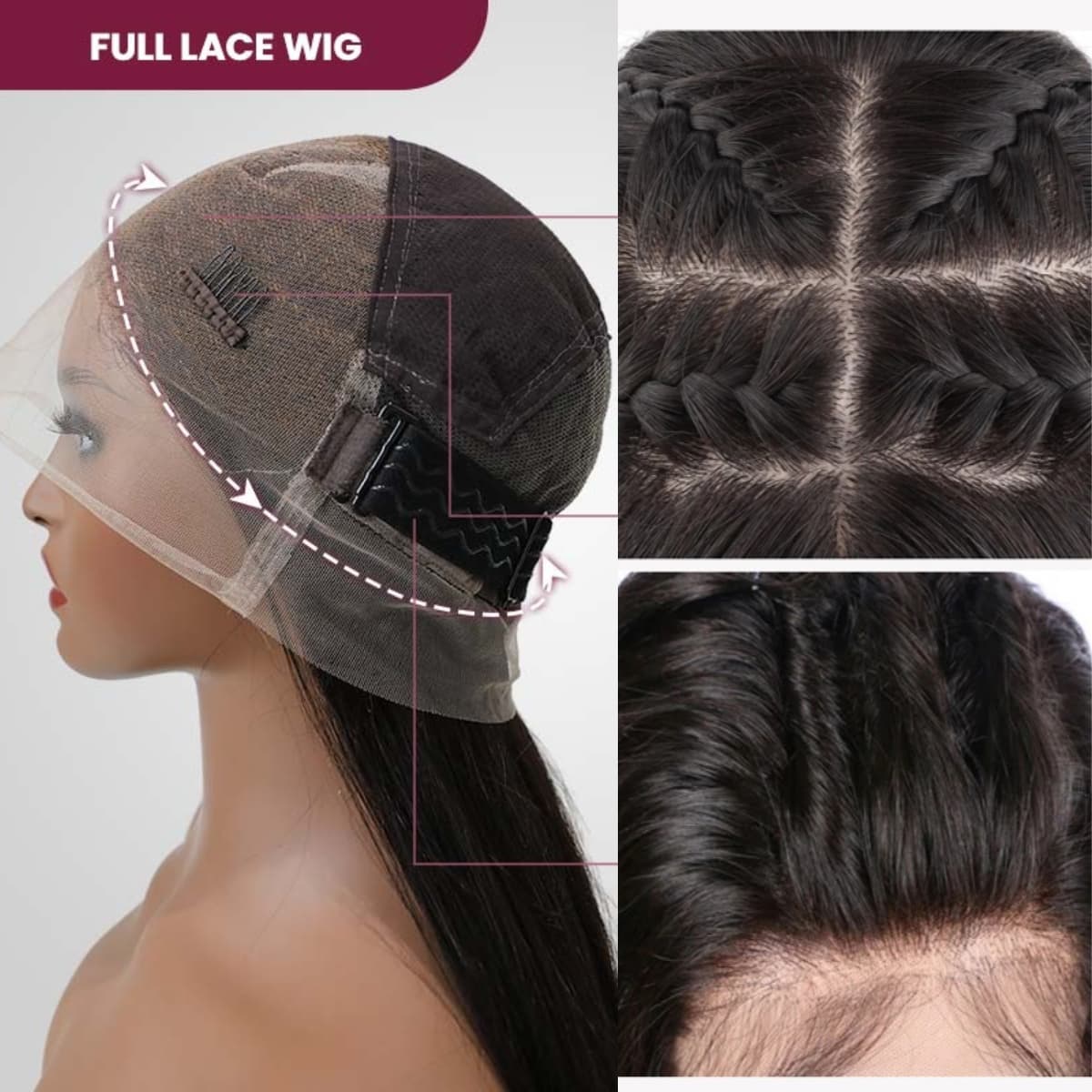 Full Lace Wigs Body Wave HD Lace Free Parting Half Up Half Down Wig Pre-Bleached 230% Density