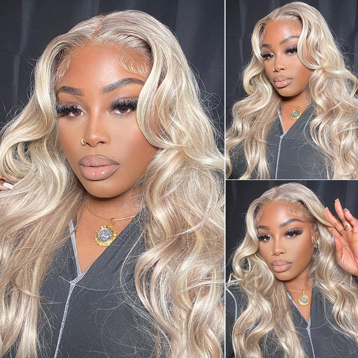 Highlight Color HD Lace Wigs Curtain Bangs
