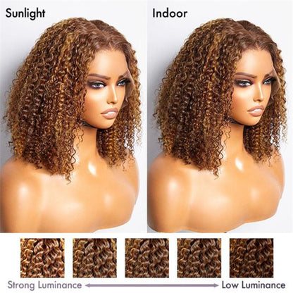 Honey-Brown-Curly-Bob-Wig-Ombre-Lace-Closure-Wig