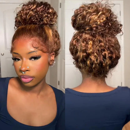 P4/27 Highlight Wigs Glueless 360 Wig With Invisi-Strap Snug Fit Bleached Knots HD Lace Wigs