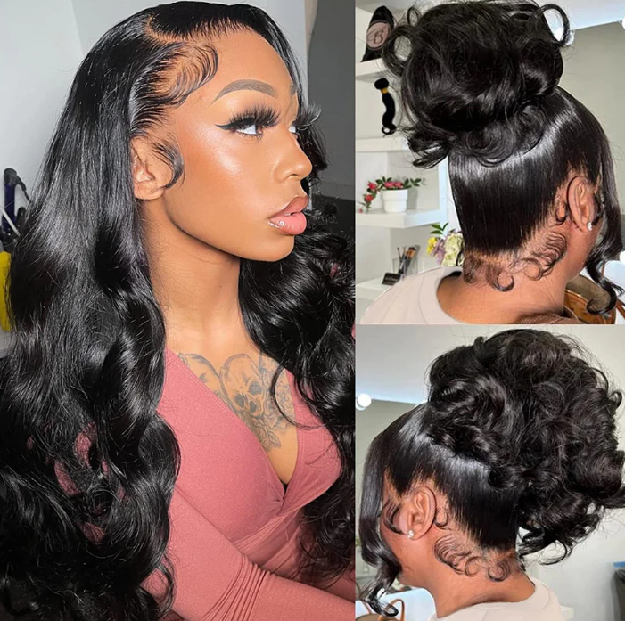 [Upgrade 3th Full Scalp Lace ] New Tech 4D Encircle With 4C Edges /Baby Hair Pre-Plucked Hairline Glueless Full Scalp HD Lace Parting Anywhere Wigs With Invisible Strap Fit Wigs Bleached Knots