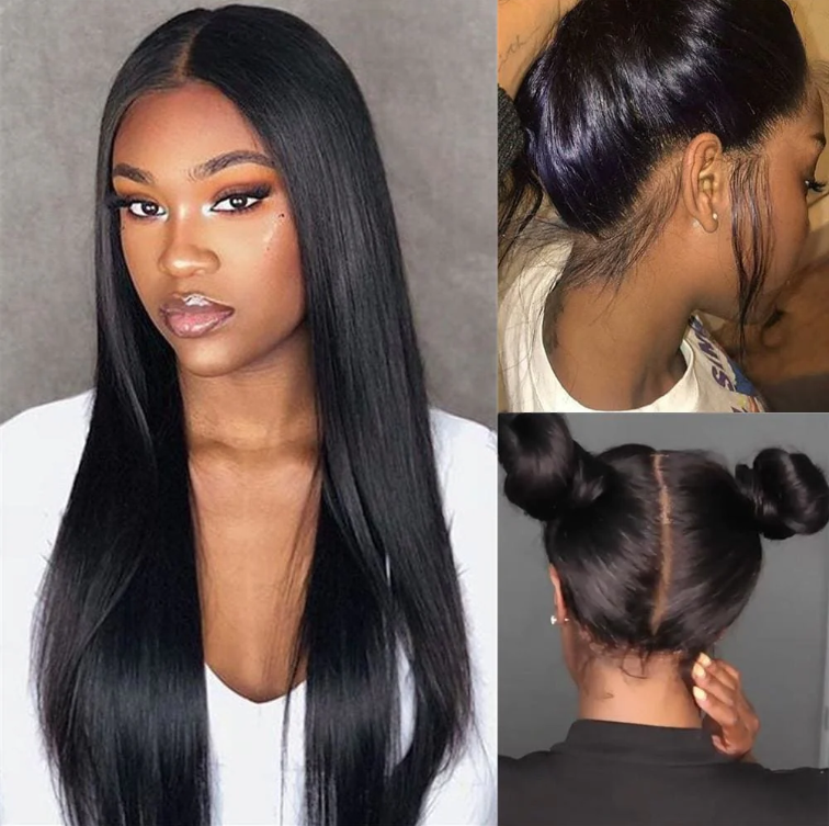 [Upgrade 3th Full Scalp Lace ] New Tech 4D Encircle With 4C Edges /Baby Hair Pre-Plucked Hairline Glueless Full Scalp HD Lace Parting Anywhere Wigs With Invisible Strap Fit Wigs Bleached Knots