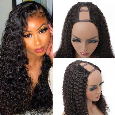 U Part Kinky Curly Hair Wig
