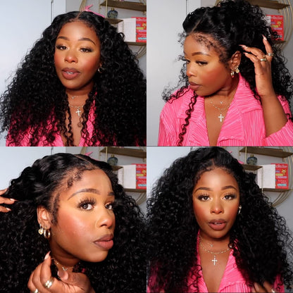Water Wave Full Lace Wigs with 4C Edge Invisible HD Lace Wig 100% Human Hair Pre Plucked 230% Density