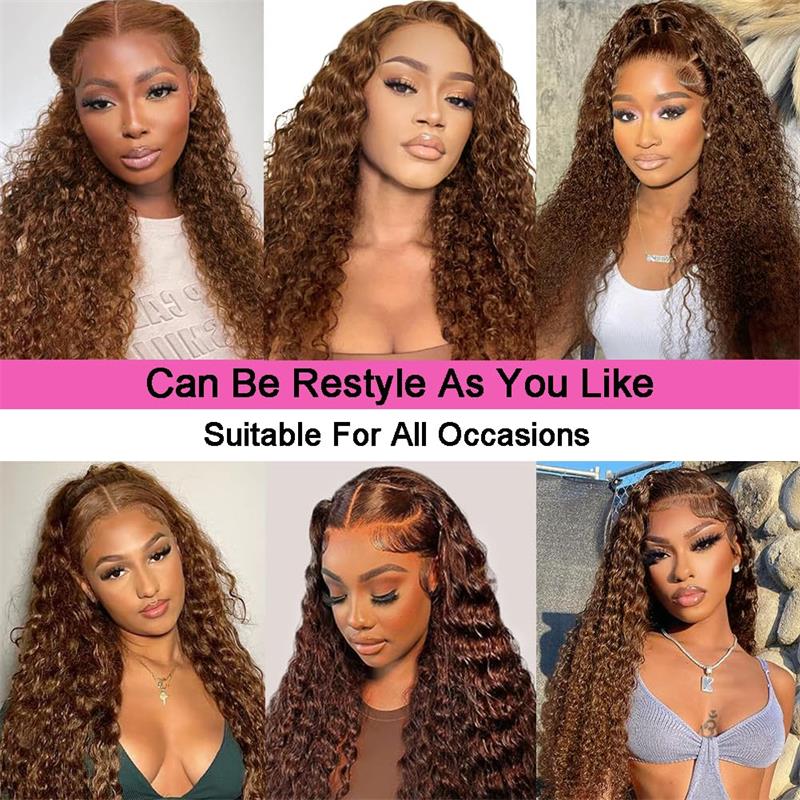 YMY Hair Chocolate Brown Lace Front Wig 13x6 Deep Wave Lace Frontal Wigs Human Hair 180% Density