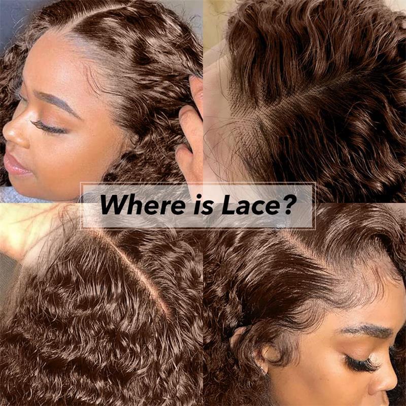YMY Hair Chocolate Brown Lace Front Wig 13x6 Deep Wave Lace Frontal Wigs Human Hair 180% Density