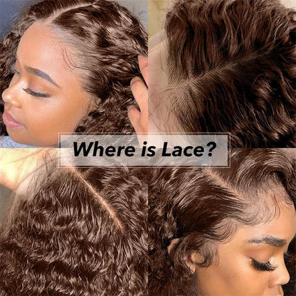 YMY Hair Chocolate Brown Lace Front Wig 13x6 Deep Wave Lace Frontal Wigs Human Hair 180% Density