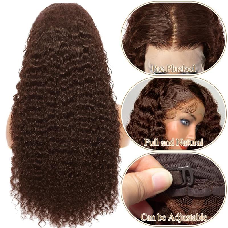 YMY Hair Chocolate Brown Lace Front Wig 13x6 Deep Wave Lace Frontal Wigs Human Hair 180% Density