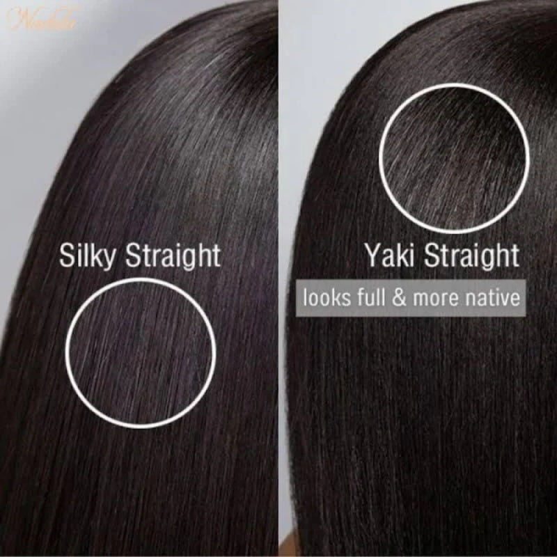Yaki Straight ByeBye Knots Wig Pre Cut 8x5 Glueless Short Bob Wigs with Invisible Knots