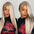 ash gray blonde highlight lace front wig